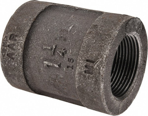 Black Coupling: 1-1/4", 300 psi, Thread x Thread