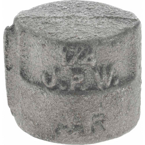 Black End Cap: 1/4", Threaded