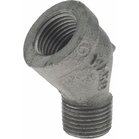 Black 45 deg Street Elbow: 1/2", Threaded