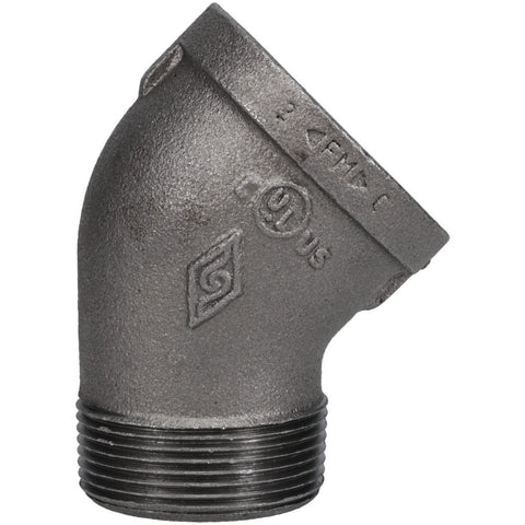 Black 45 deg Street Elbow: 1-1/2", Threaded