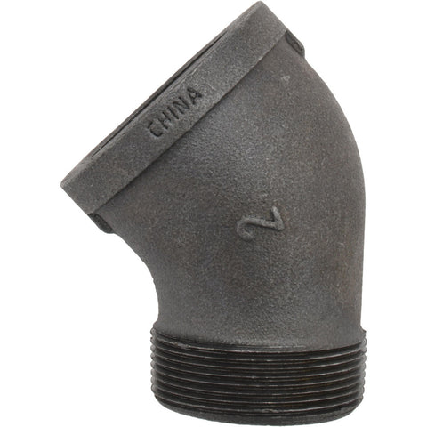 Black 45 deg Street Elbow: 2", Threaded