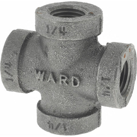 Black Cross: 1/4", 150 psi, Thread x Thread