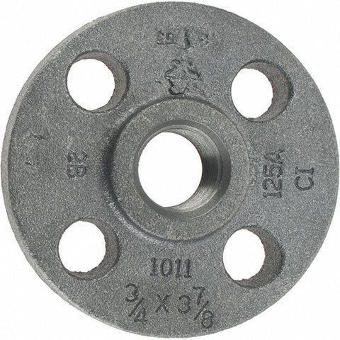3/4" Pipe, 3-7/8" OD, 5/8" Hub Length, Iron Threaded Pipe Flange