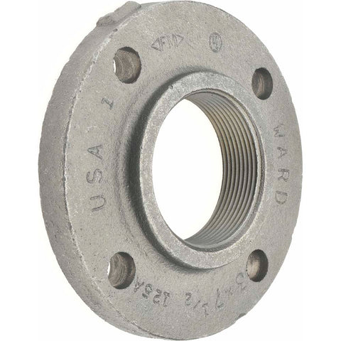 3" Pipe, 7-1/2" OD, 1-3/16" Hub Length, Iron Threaded Pipe Flange