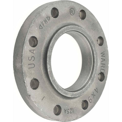 4" Pipe, 9" OD, 1-5/16" Hub Length, Iron Threaded Pipe Flange