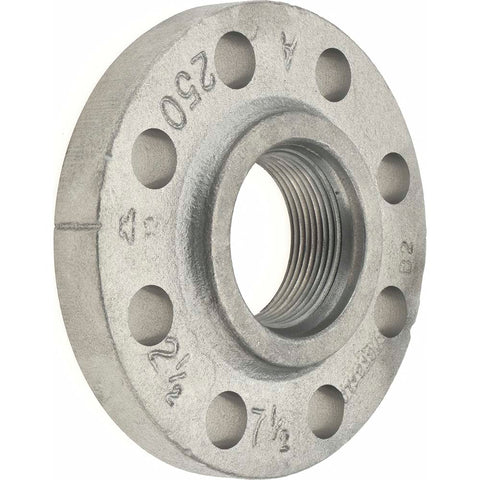 2-1/2" Pipe, 7-1/2" OD, 1-7/16" Hub Length, Iron Threaded Pipe Flange