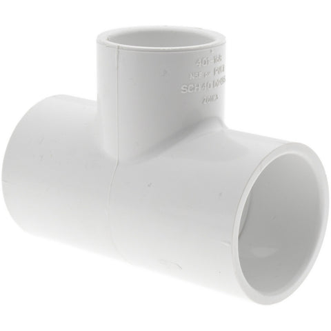 1-1/4 x 1-1/4 x 1" PVC Plastic Pipe Tee