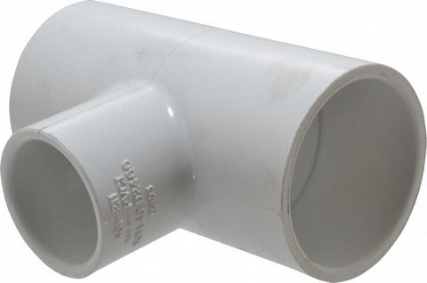 1-1/2 x 1-1/2 x 1" PVC Plastic Pipe Tee