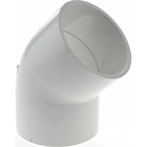 3" PVC Plastic Pipe 45&deg; Elbow
