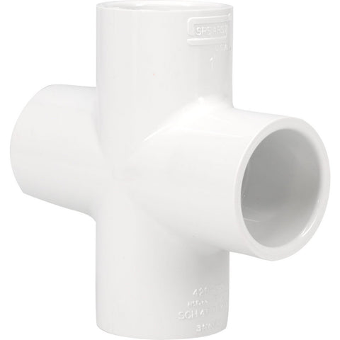 1" PVC Plastic Pipe Cross