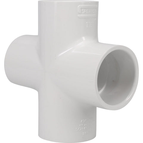 1-1/2" PVC Plastic Pipe Cross