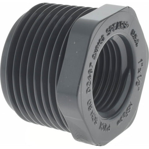 1 x 1/2" PVC Plastic Pipe Bushing