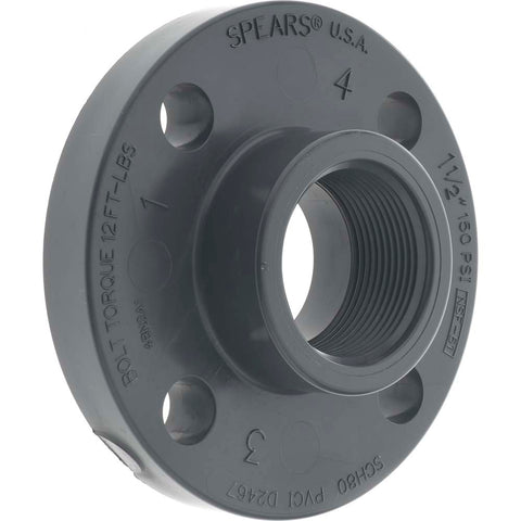 1-1/2" PVC Plastic Pipe Flange (One Piece)