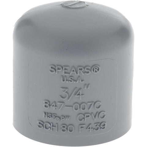 3/4" CPVC Plastic Pipe End Cap