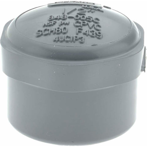 1/2" CPVC Plastic Pipe End Cap