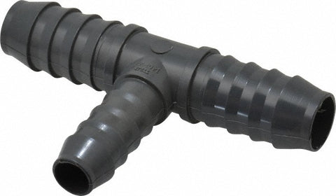 Barbed Tube Reducing Tee: 3/4 x 3/4 x 1/2" Barbs