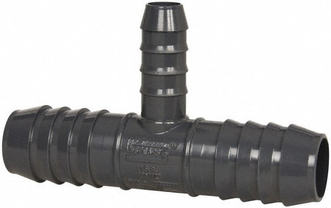 Barbed Tube Reducing Tee: 1 x 1 x 1/2" Barbs