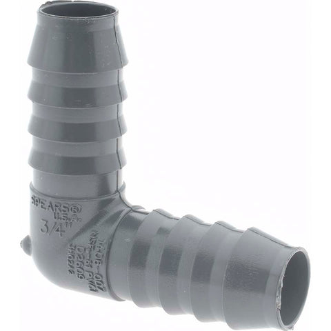 Barbed Tube Insert Elbow: 3/4" Barbs