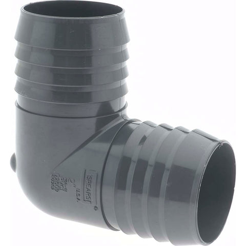 Barbed Tube Insert Elbow: 2" Barbs