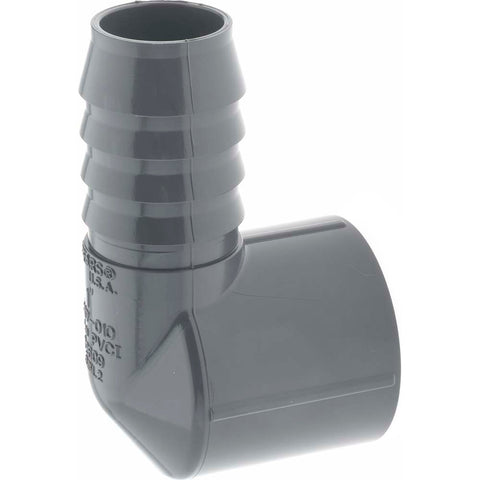 Barbed Tube Elbow: 1" Barbs, 1" FIPT