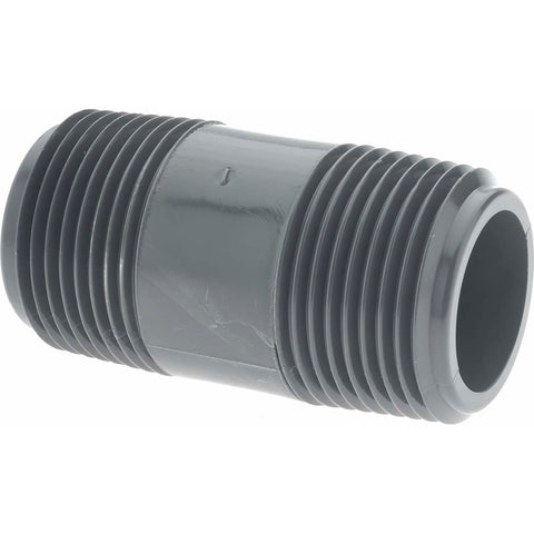 3/4" Pipe, 2" Long PVC Threaded Plastic Pipe Nipple