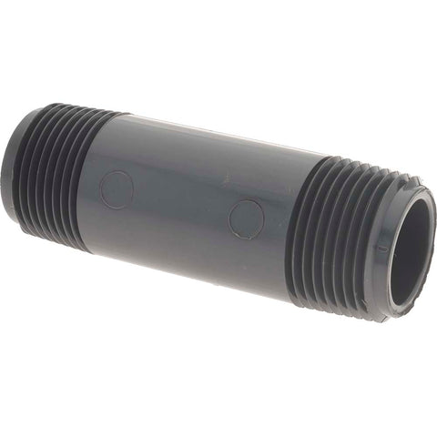 3/4" Pipe, 3" Long PVC Threaded Plastic Pipe Nipple