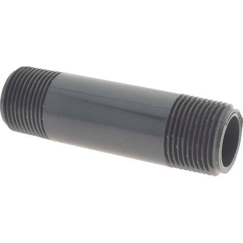 3/4" Pipe, 3-1/2" Long PVC Threaded Plastic Pipe Nipple