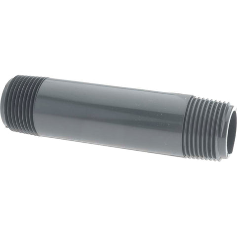 3/4" Pipe, 4" Long PVC Threaded Plastic Pipe Nipple
