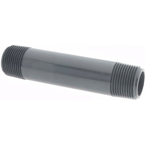3/4" Pipe, 4-1/2" Long PVC Threaded Plastic Pipe Nipple