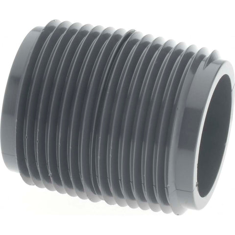 1" Pipe, 1-1/2" Long PVC Threaded Plastic Pipe Nipple