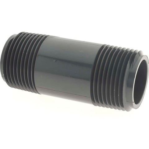 1" Pipe, 3" Long PVC Threaded Plastic Pipe Nipple