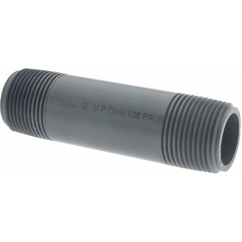 1" Pipe, 4-1/2" Long PVC Threaded Plastic Pipe Nipple