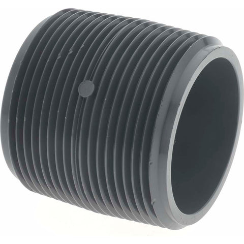 1-1/2" Pipe, 1-3/4" Long PVC Threaded Plastic Pipe Nipple