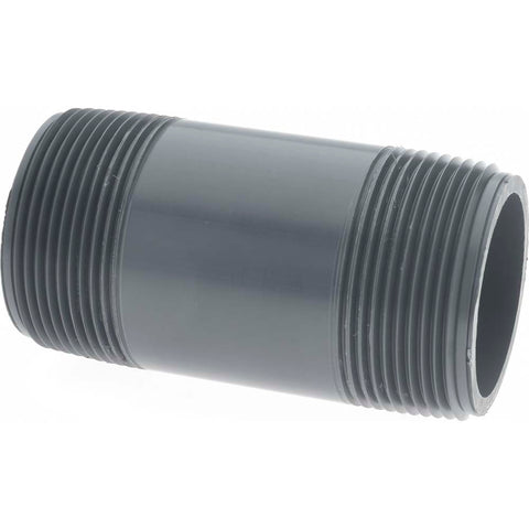 1-1/2" Pipe, 3-1/2" Long PVC Threaded Plastic Pipe Nipple