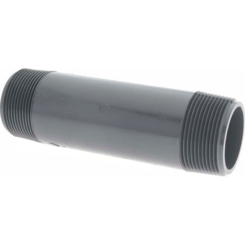 1-1/2" Pipe, 6" Long PVC Threaded Plastic Pipe Nipple