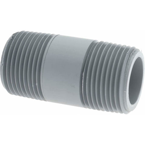 3/4" Pipe, 2" Long CPVC Threaded Plastic Pipe Nipple