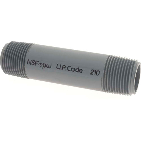 3/4" Pipe, 4" Long CPVC Threaded Plastic Pipe Nipple