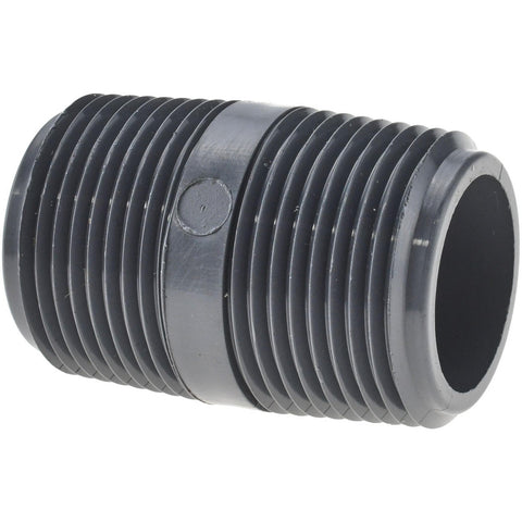 1" Pipe, 2" Long CPVC Threaded Plastic Pipe Nipple