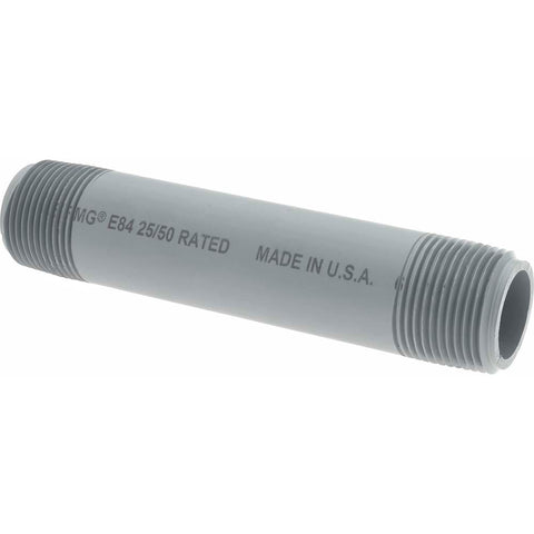 1" Pipe, 6" Long CPVC Threaded Plastic Pipe Nipple