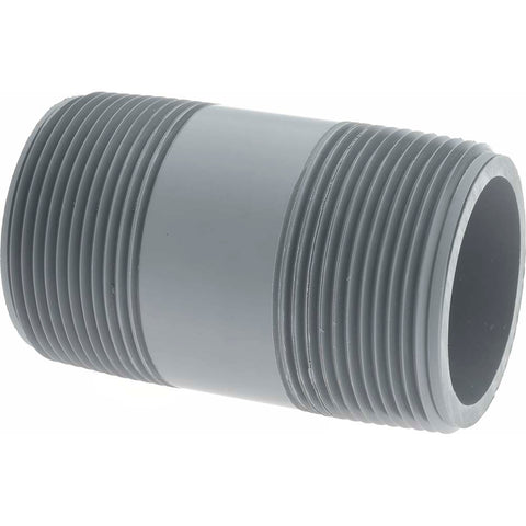 1-1/2" Pipe, 3" Long CPVC Threaded Plastic Pipe Nipple