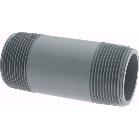 1-1/2" Pipe, 4" Long CPVC Threaded Plastic Pipe Nipple