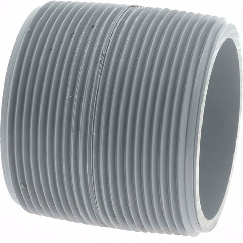 2" Pipe, 2" Long CPVC Threaded Plastic Pipe Nipple