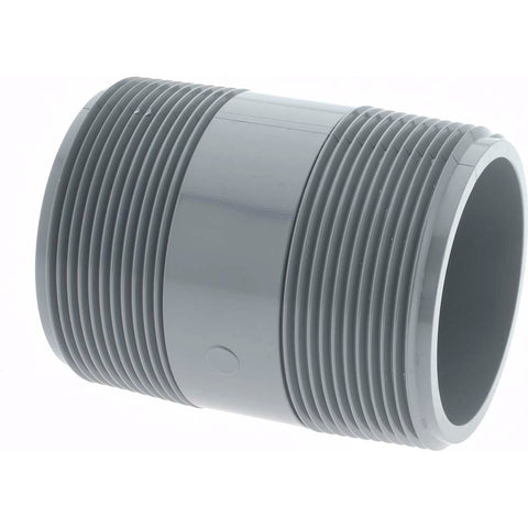 2" Pipe, 3" Long CPVC Threaded Plastic Pipe Nipple