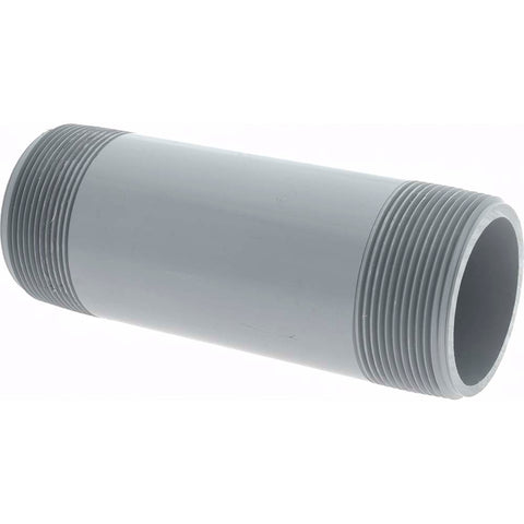 2" Pipe, 6" Long CPVC Threaded Plastic Pipe Nipple
