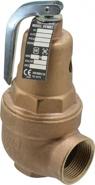 ASME Section IV Safety Relief Valve: 1" Inlet, 100 Max psi