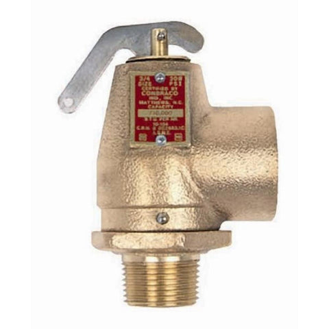 ASME Safety Relief Valve: 3/4" Inlet, 30 Max psi