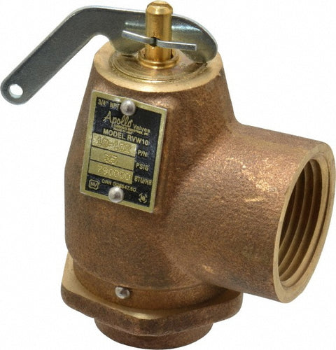 ASME Safety Relief Valve: 3/4" Inlet, 35 Max psi