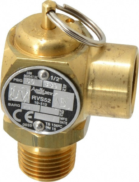 ASME Safety Relief Valve: 1/2" Inlet, 50 Max psi