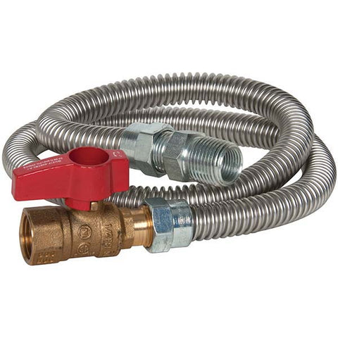 1/2" Inlet, 1/2" Outlet MIP x FIP with Straight Ball Valve Gas Connector