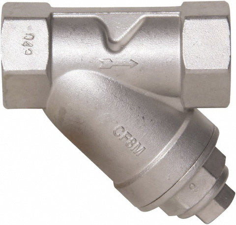 1-1/4" Pipe, Female NPT Ends, 316 Stainless Steel Y-Strainer